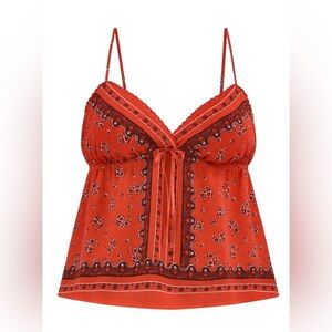 No Boundaries Red Paisley Camisole